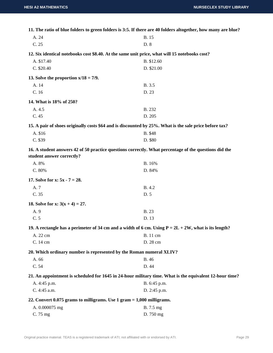 HESI A2 Complete Study Guide: Four Core Sections - Page 30