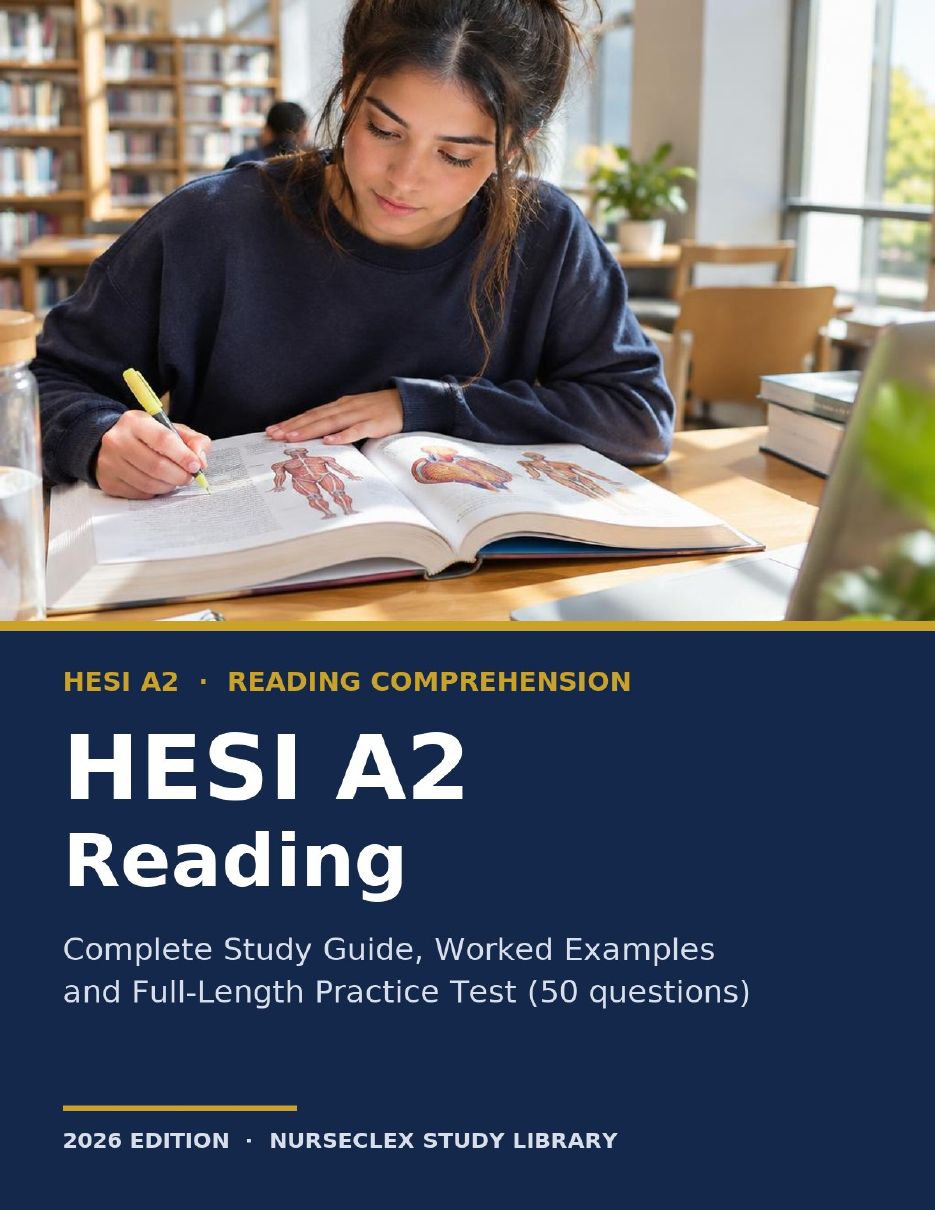 HESI A2 Reading Comprehension: Complete Study Guide and Practice - Cover