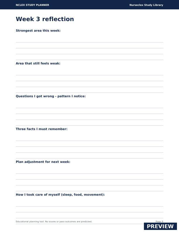 NCLEX Study Planner - Page 9